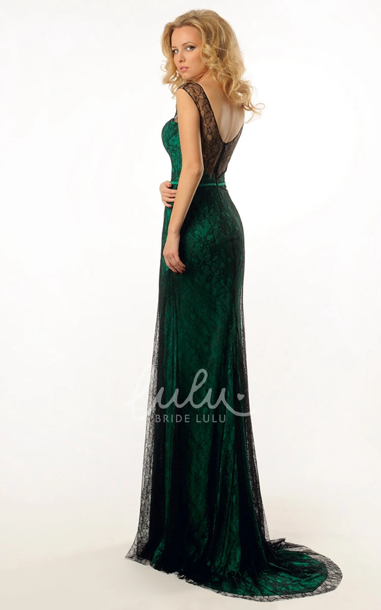 Satin Sheath Prom Dress Sleeveless Scoop Neck Maxi Length