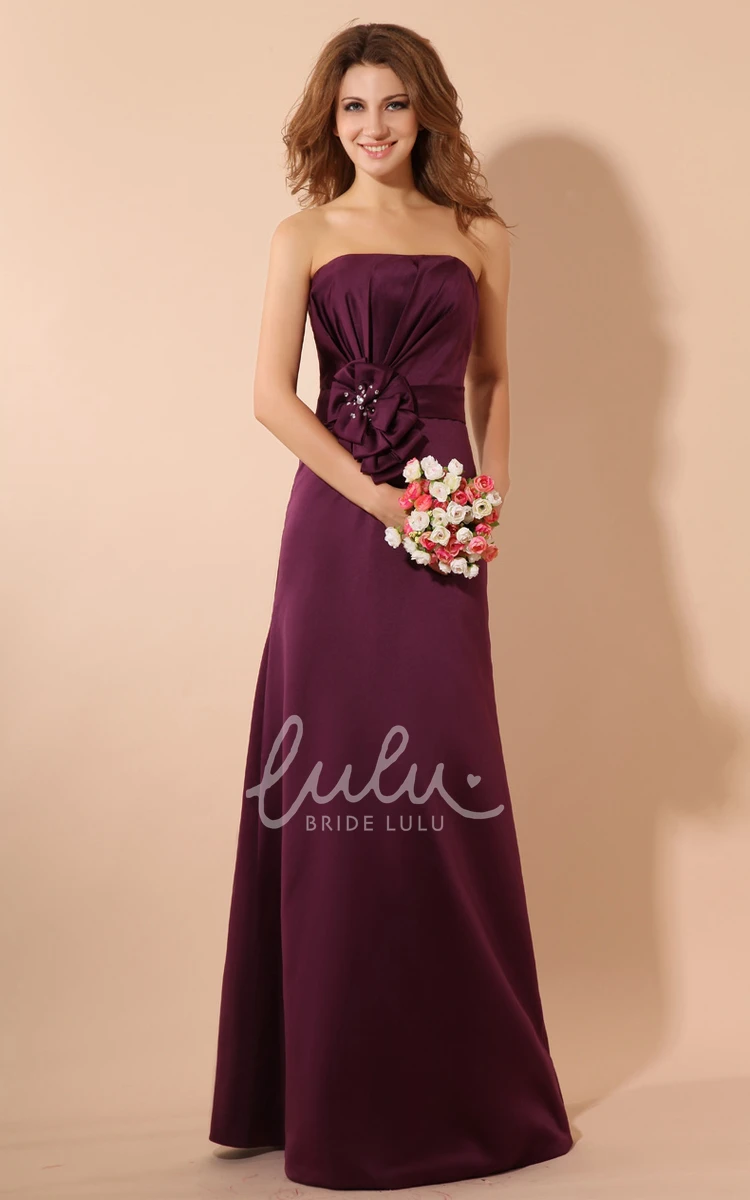 Magnificent Satin Maxi Dress with Ruffle and Ruching for Special Occasions