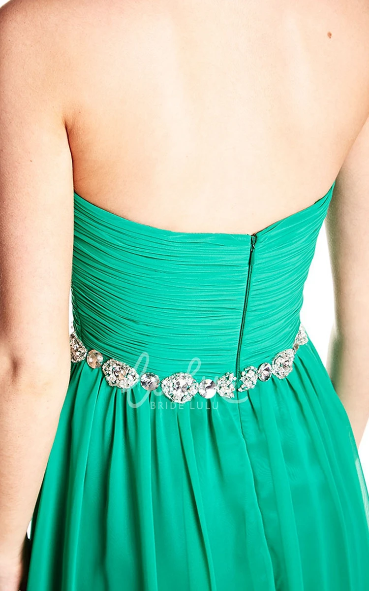 Maxi Chiffon Prom Dress with Sweetheart Neckline and Ruched Sleeveless Design