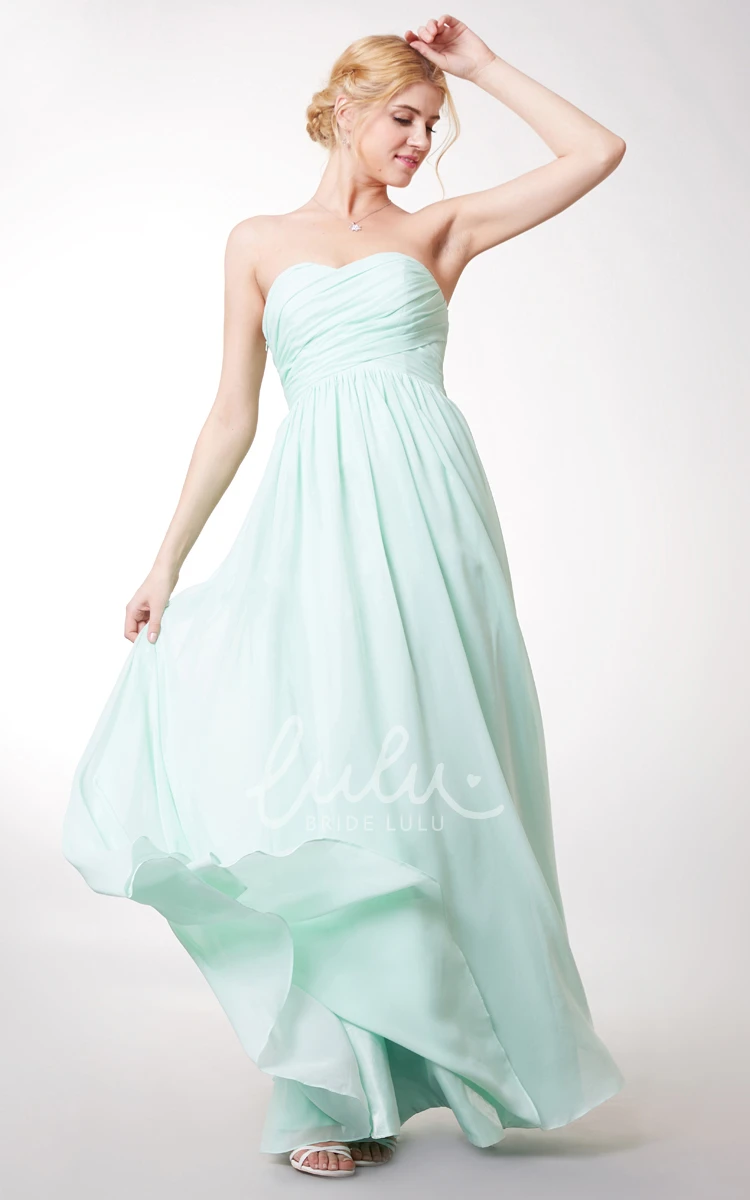 Empire Sweetheart A-line Chiffon Bridesmaid Dress Classy Dress for Women