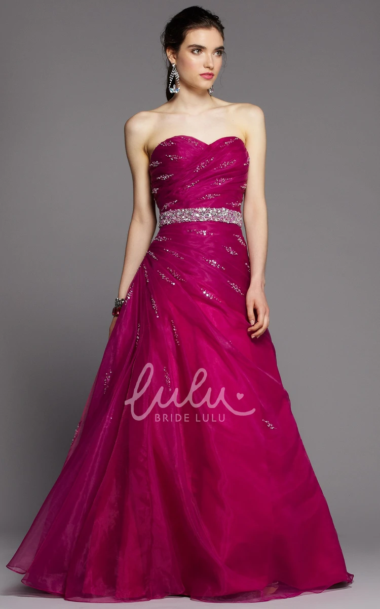 Waist Jewelry A-Line Dress with Sweetheart Neckline Bridesmaid Dress