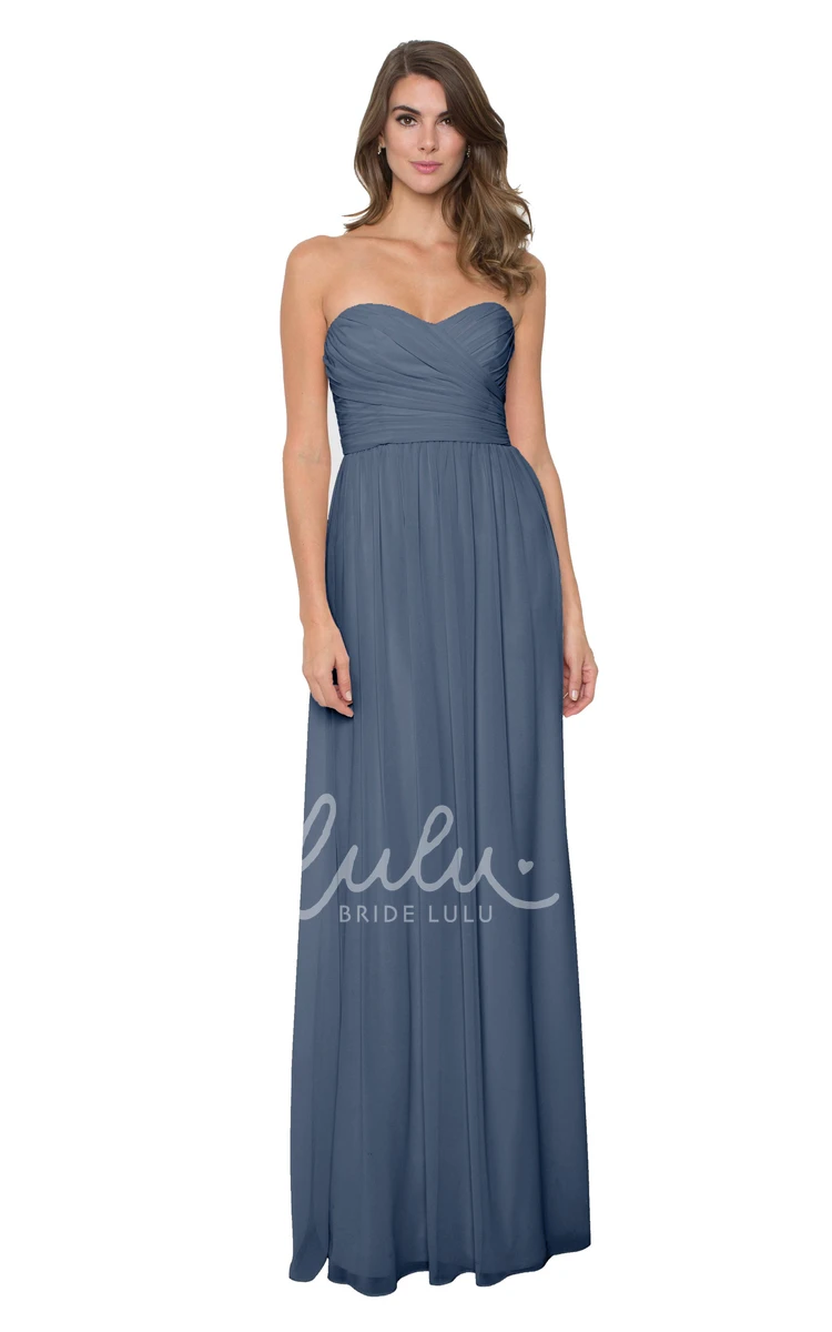 Sweetheart Chiffon Bridesmaid Dress with Criss-Cross Sleeveless & Multi-Color Convertible