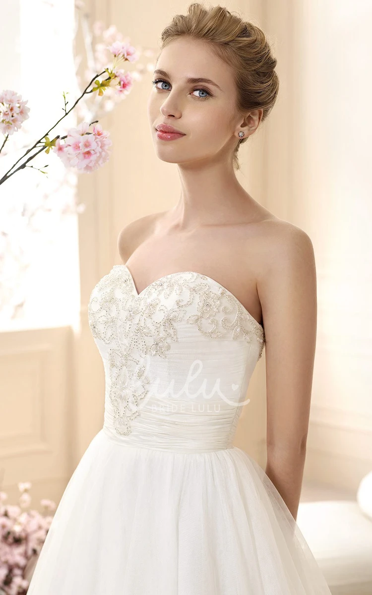 Beaded Tulle A-Line Wedding Dress with Sweetheart Neckline