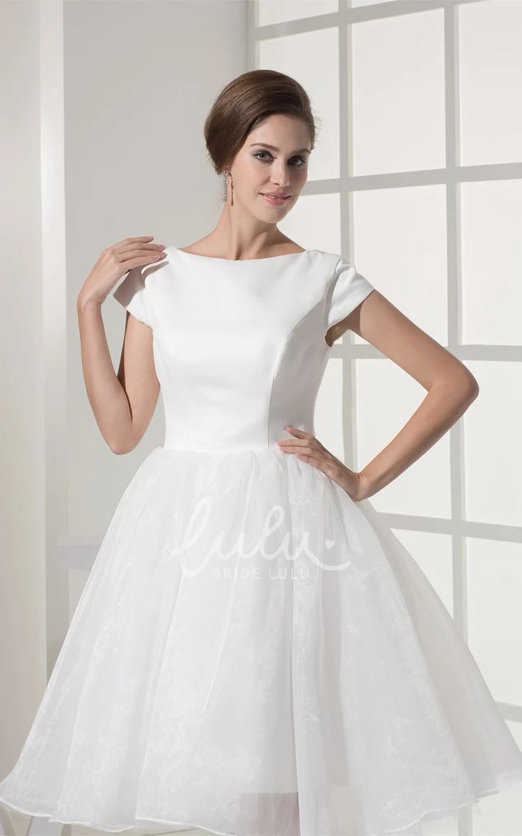 Pleated A-Line Midi Gown with Short Sleeves