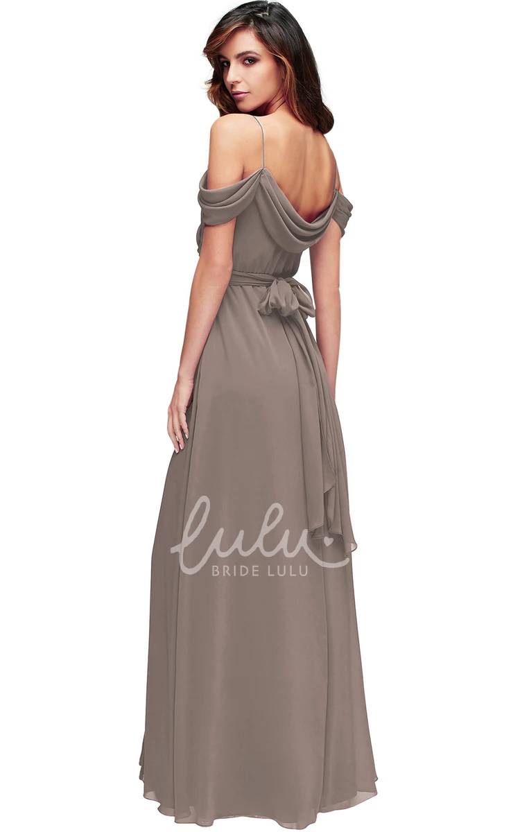 Floor-Length Chiffon Bridesmaid Dress with Draped & Sleeveless Multi-Color Convertible
