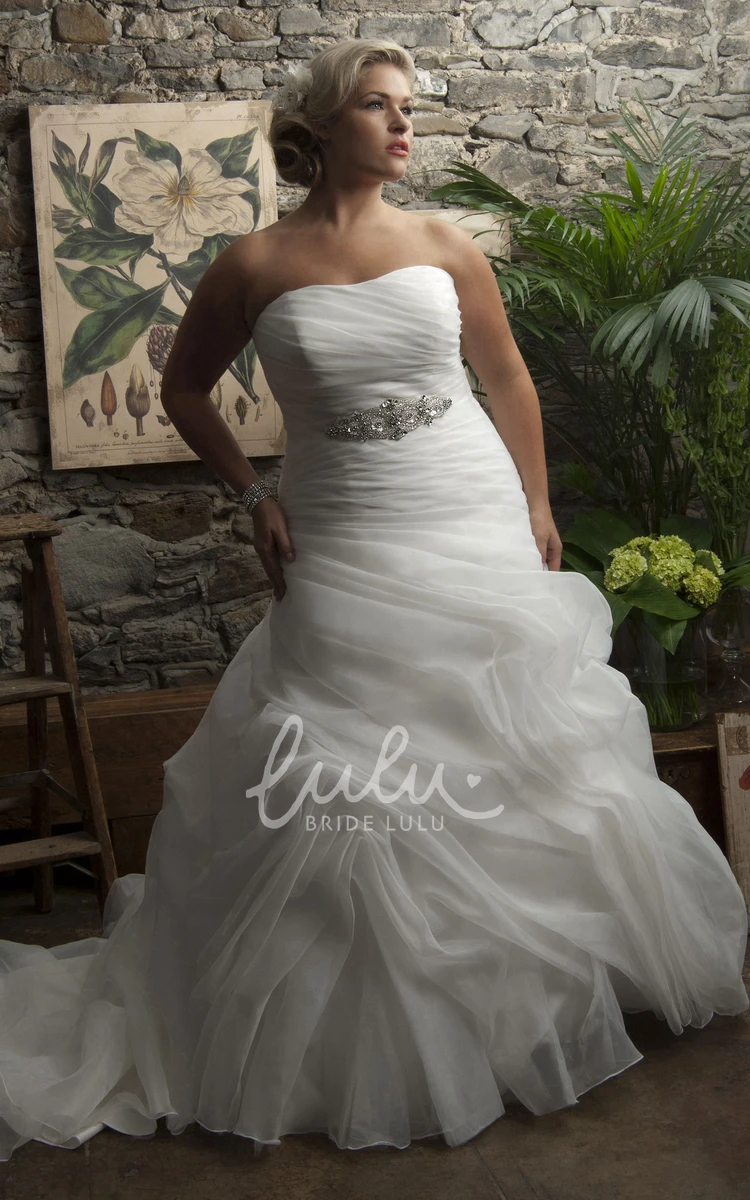 Mermaid Wedding Dress with Ruched Bodice and Jeweled Waist