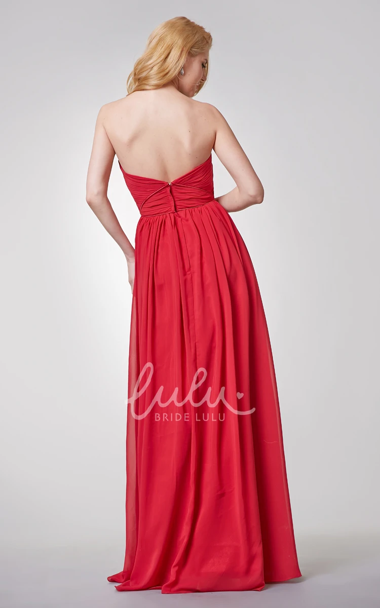 Simple Backless Ruched A-line Chiffon Dress for Women