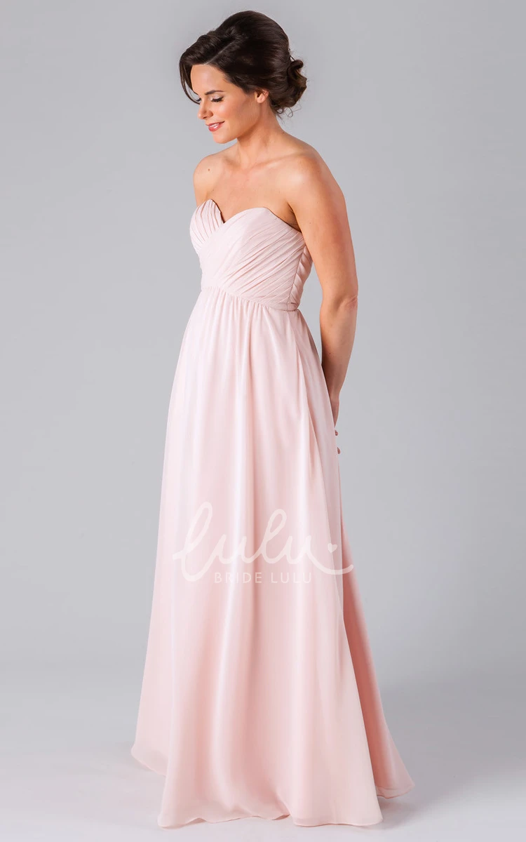 Chiffon Sleeveless Sweetheart Bridesmaid Dress with Criss-Cross Detail