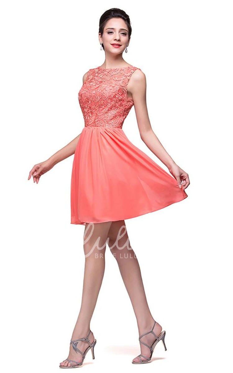 Chiffon Lace Bridesmaid Dress with Sleeveless and Lovely Design