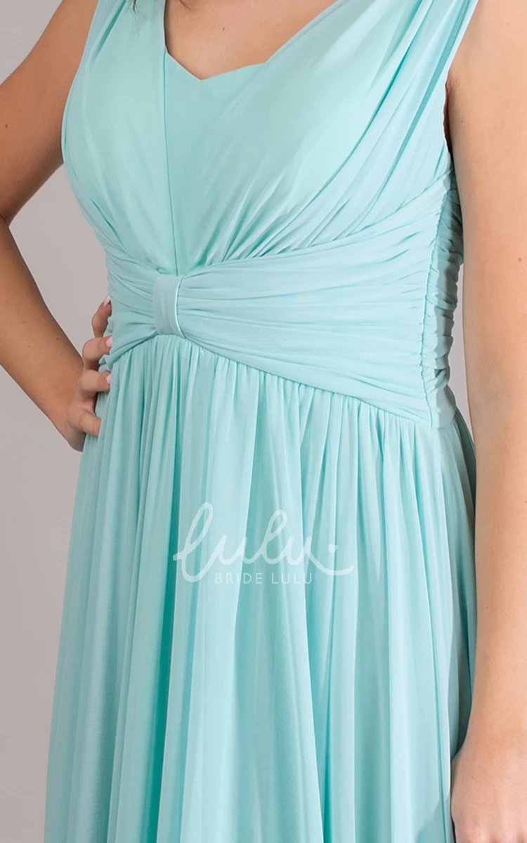 Sleeveless A-Line Formal Dress with Ruching Casual & Flowy Chiffon Bridesmaid Dress