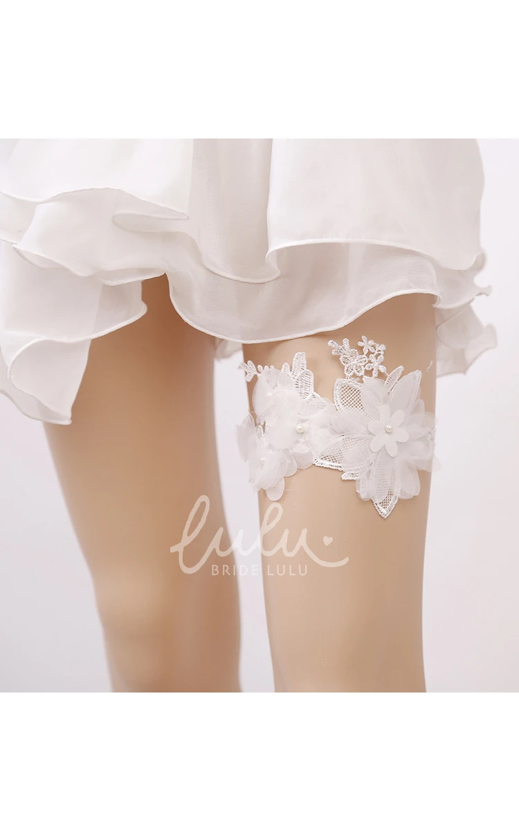 Lace Flower Princess Wedding Garter Belt Elastic 16-23in Elegant Bridal Accessory