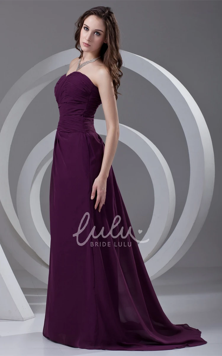 Criss-Cross Sweetheart Chiffon Maxi Formal Dress