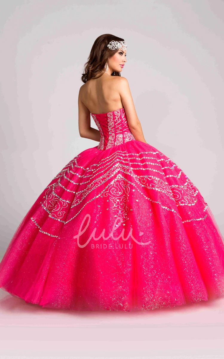 Illusion Jacket Sweetheart Sequined Formal Dress