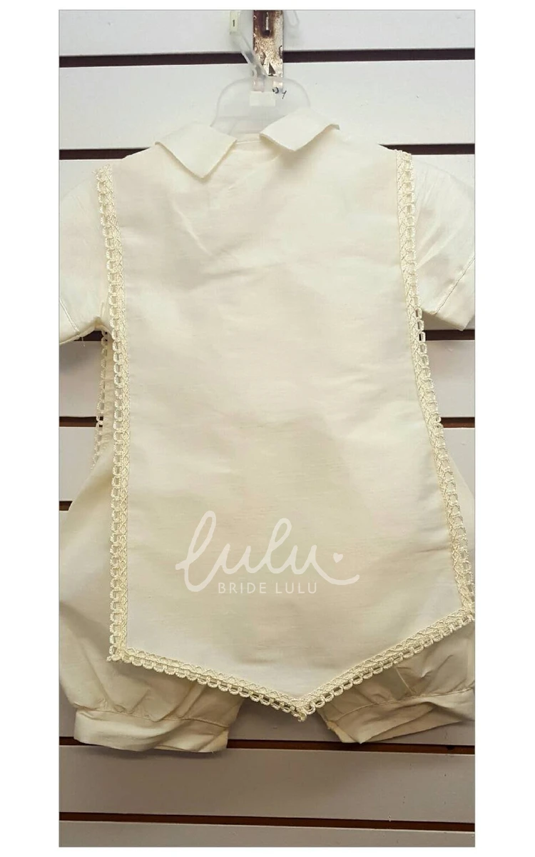 Lovely Picot Lace Christening Suit for Boys