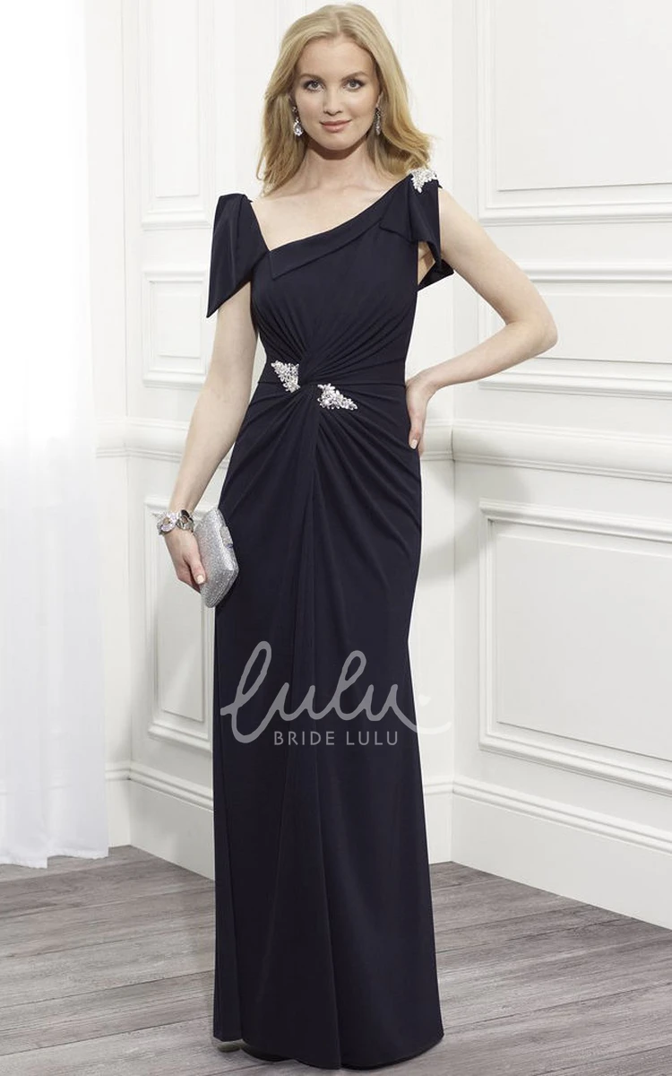 Chiffon Cap Sleeve Ruched Mother Of The Bride Dress