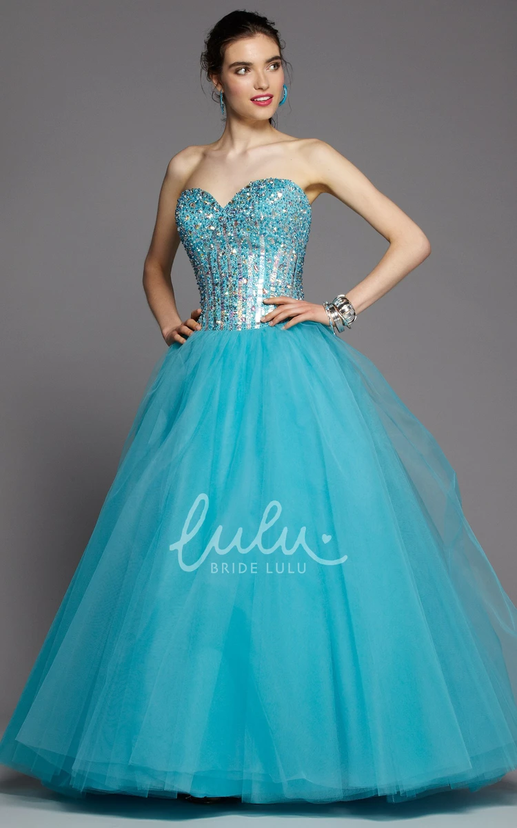 Draped Ball Gown with Sweetheart Neckline and Beading Formal Dress