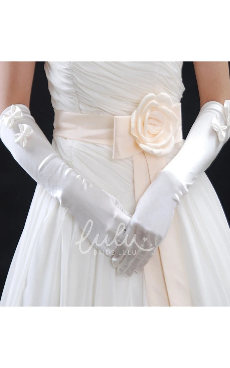 Chic Double Bow Warm Gloves Wedding Dress Accessory