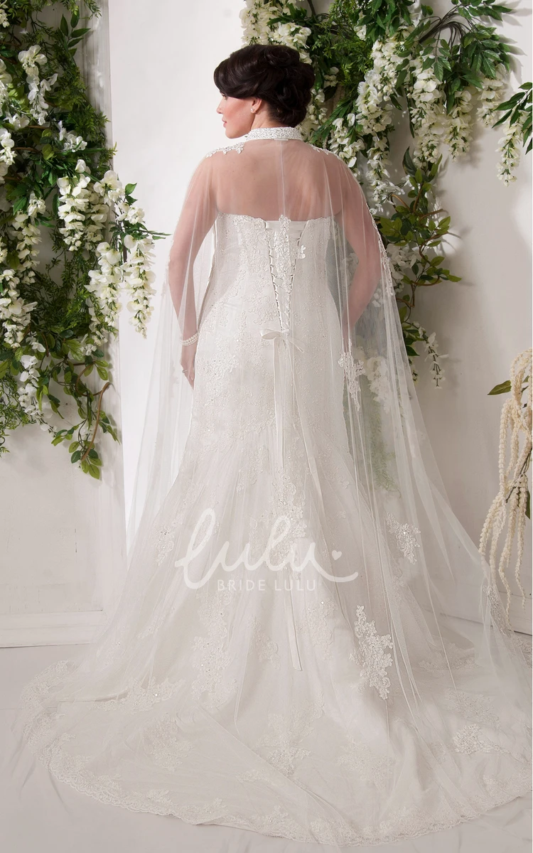 Lace Sweetheart Sheath Wedding Dress with Beading and Brush Train