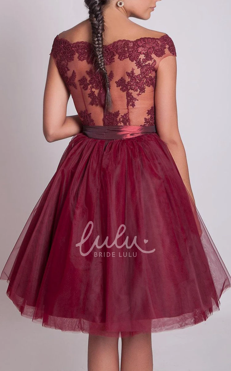 Tulle Lace and Taffeta Zipper Dress Unique Bridesmaid Dress