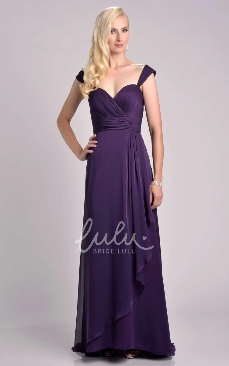 Crisscross Bust Chiffon A-Line Bridesmaid Dress with Side Draping