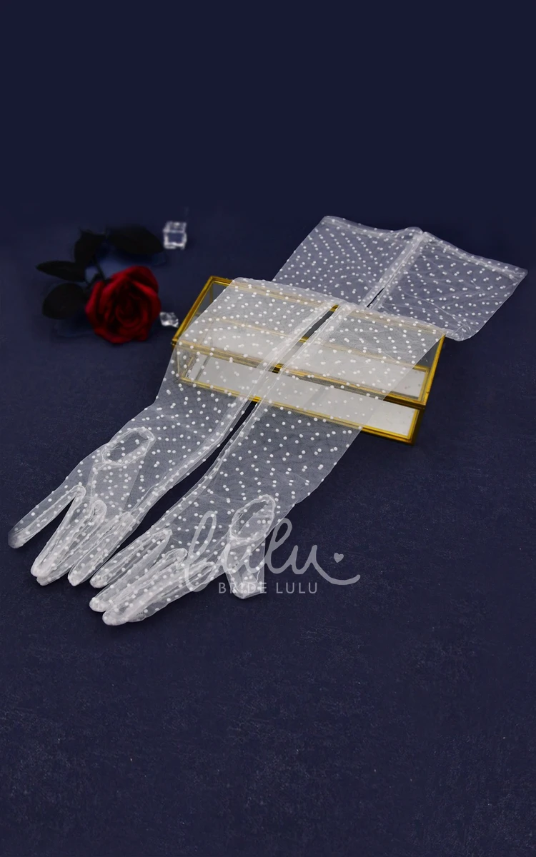 Wedding Ceremonial Gloves with Polka Dots