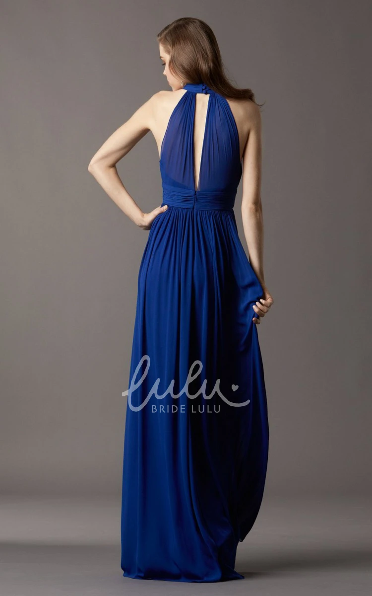 Sleeveless Ruched Chiffon Formal Dress with Cutouts Chic & Elegant