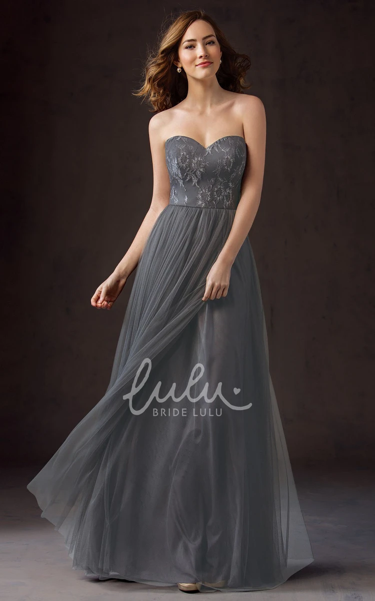 Applique A-Line Bridesmaid Dress Sweetheart Floor-Length