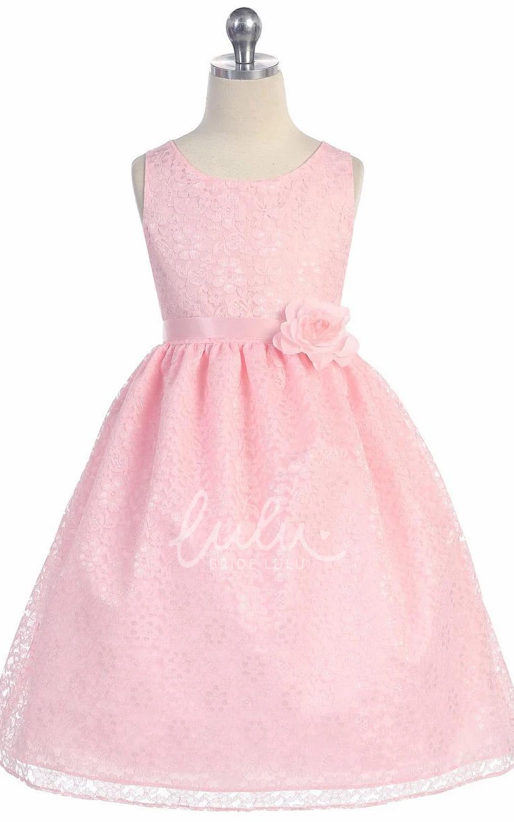 Tiered Lace Tea-Length Flower Girl Dress Classy and Modern