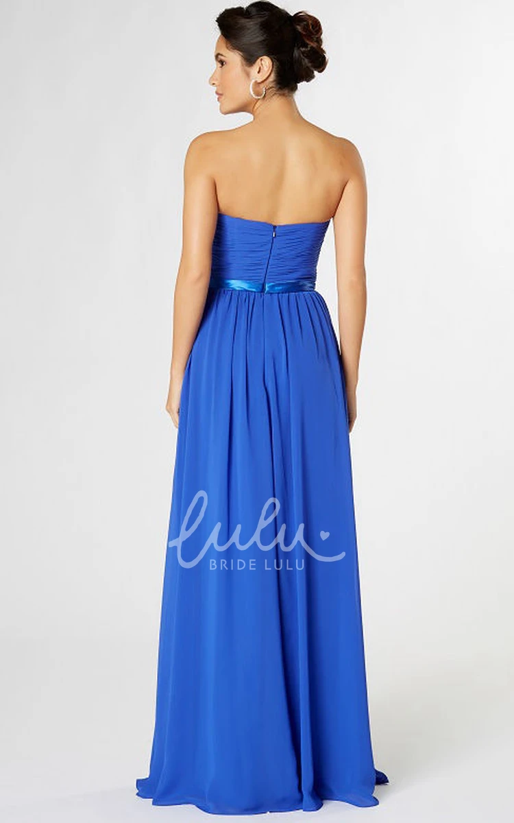 Criss-Cross Chiffon Bridesmaid Dress Sleeveless & Floor-Length