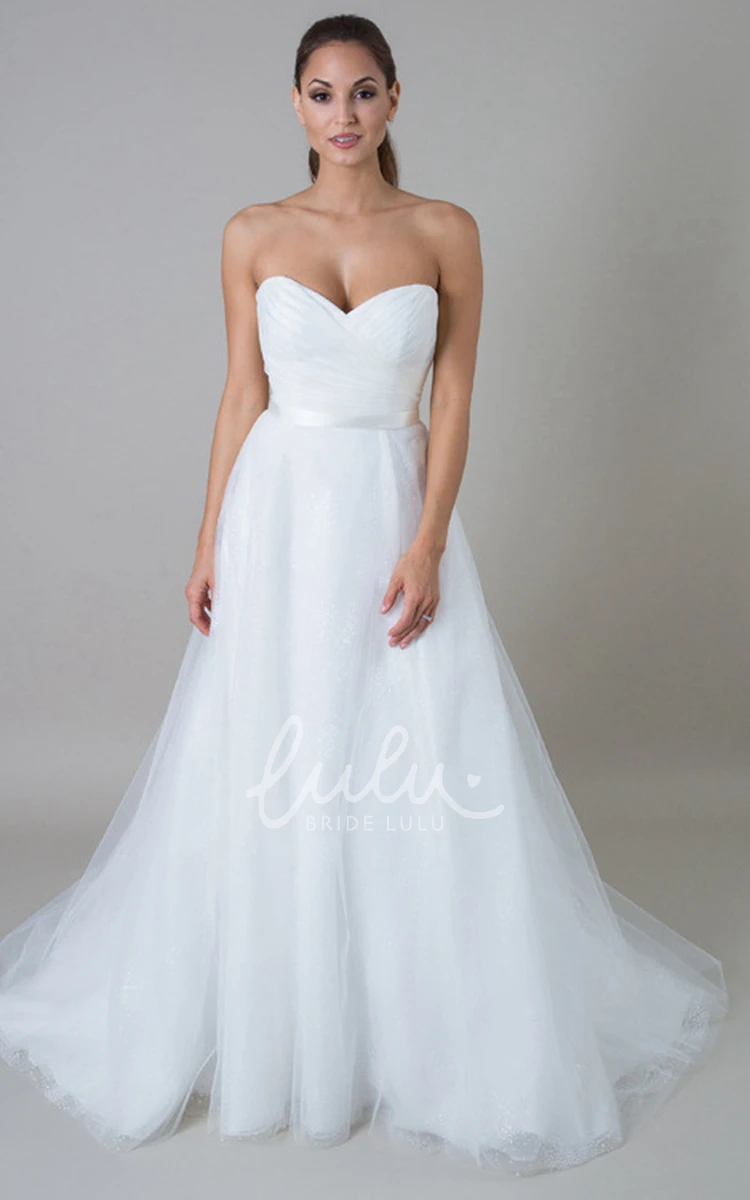 Criss Cross Tulle Sweetheart Wedding Dress Beach & Boho