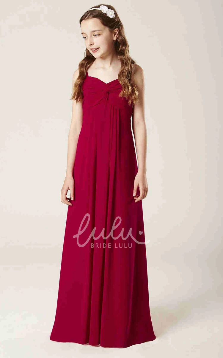 Empire Sweetheart Bridesmaid Dress with Pleats Sleeveless Criss-Cross Chiffon