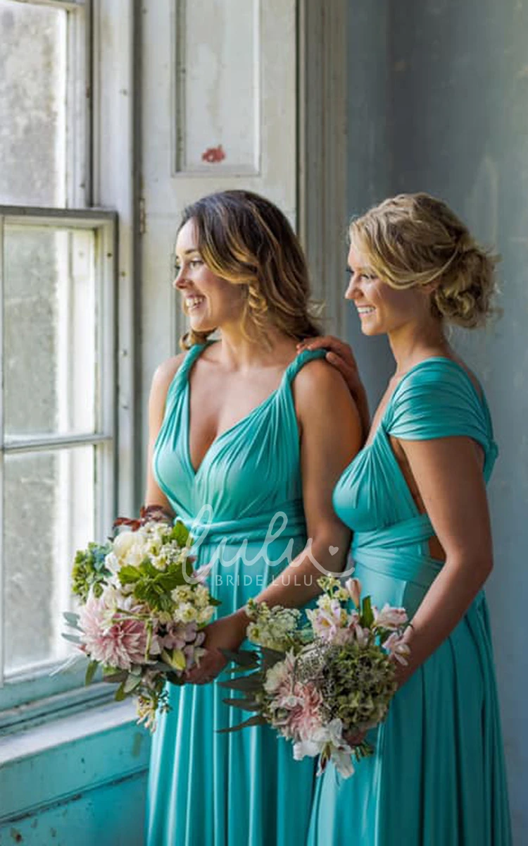 Convertible V-neck Jersey Bridesmaid Dress Elegant & Unique