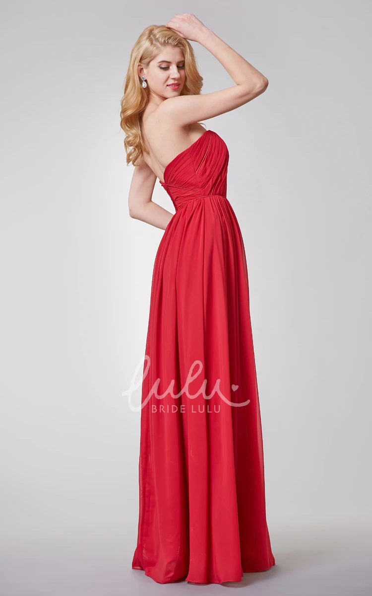 Simple Backless Ruched A-line Chiffon Dress for Women