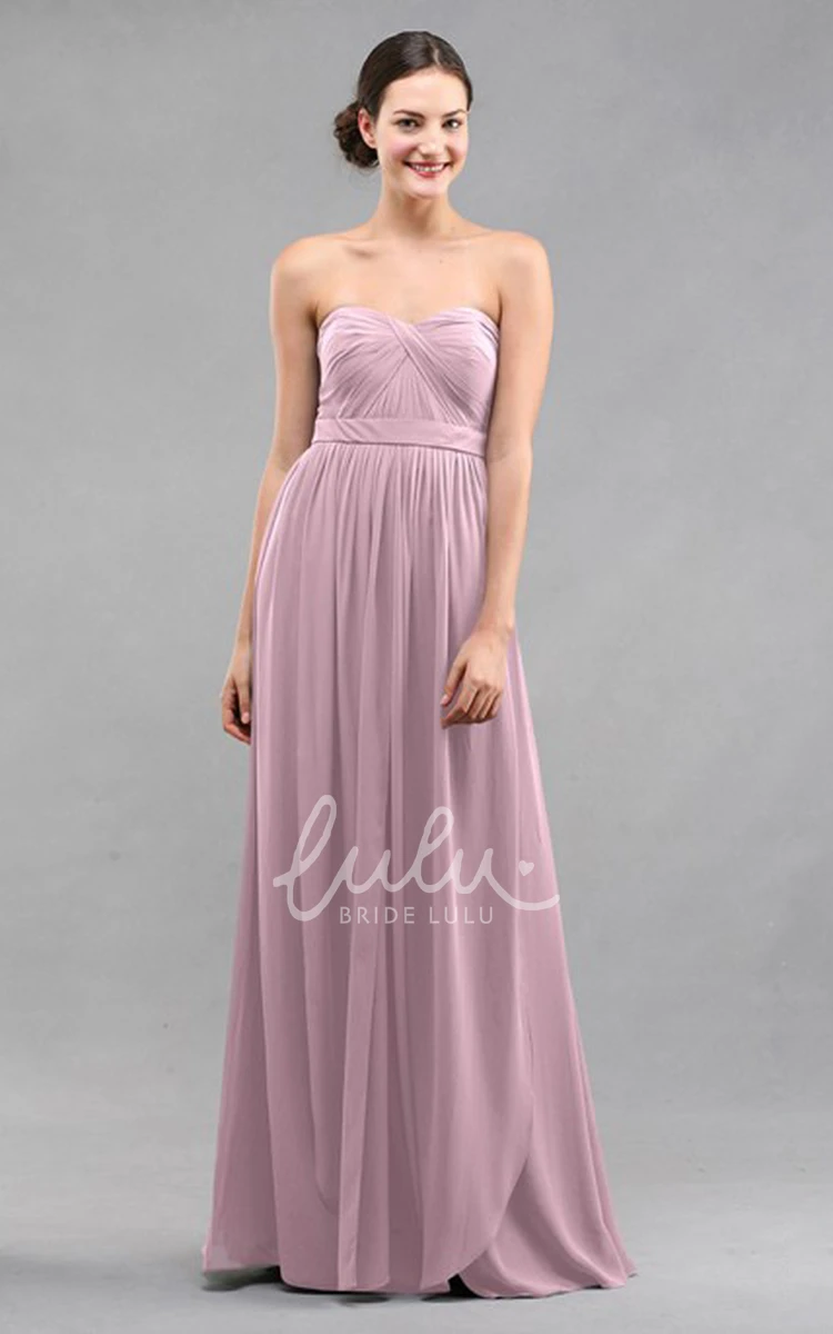 Sweetheart Empire Chiffon Bridesmaid Dress with Criss-Cross Classy Bridesmaid Dress