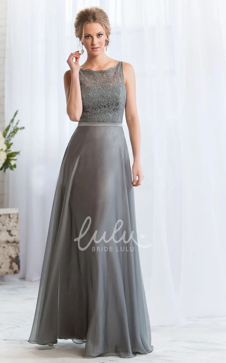 Lace Bodice Sleeveless A-Line Bridesmaid Dress Elegant Bridesmaid Dress