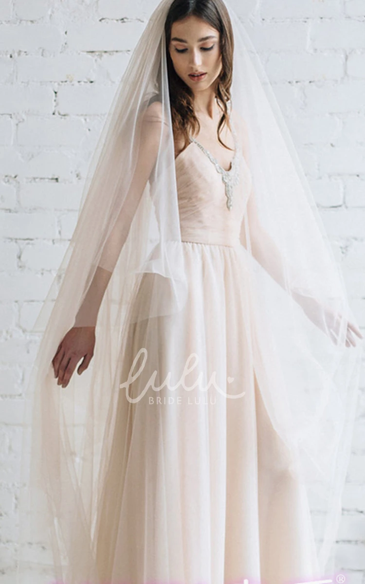 Champagne Puffy Long Wedding Veil with Ethereal Look Wedding Dress