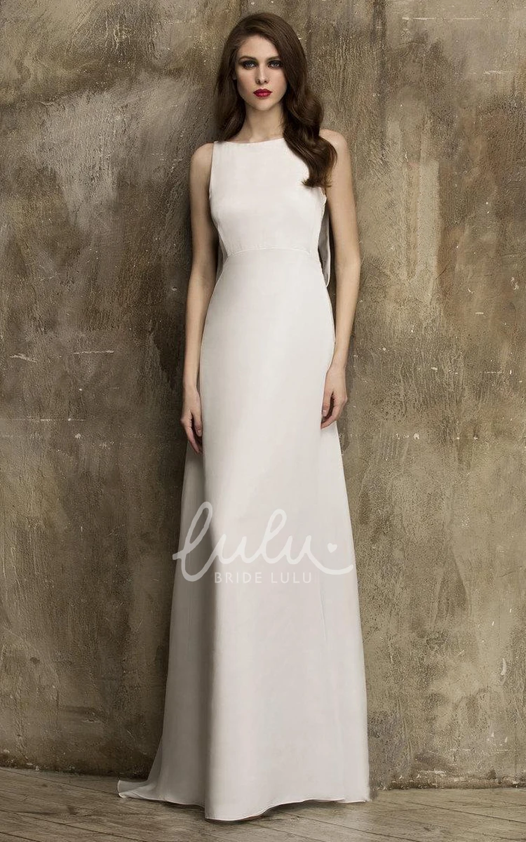 Illusion Lace Back Bridesmaid Dress Scoop Sleeveless Floor-Length