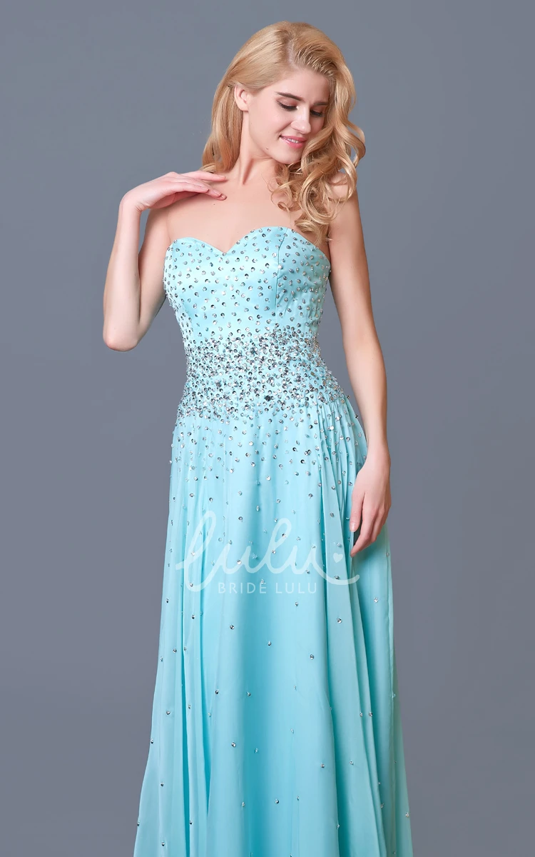 Sweetheart A-line Chiffon Prom Dress with Beaded Layers