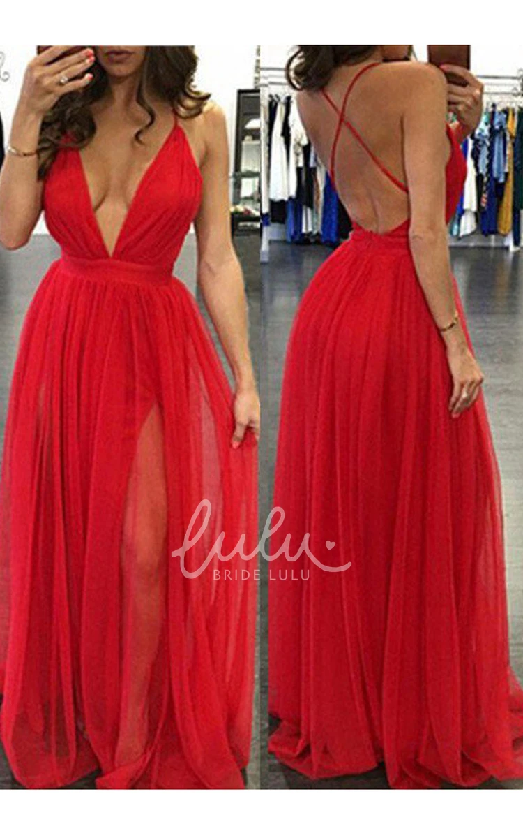 Chiffon V-Neck Sleeveless Floor-Length Women's A-Line Dress