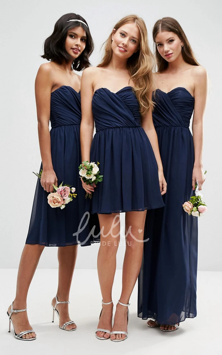 Sweetheart Chiffon Bridesmaid Dress with Criss Cross and Pleats