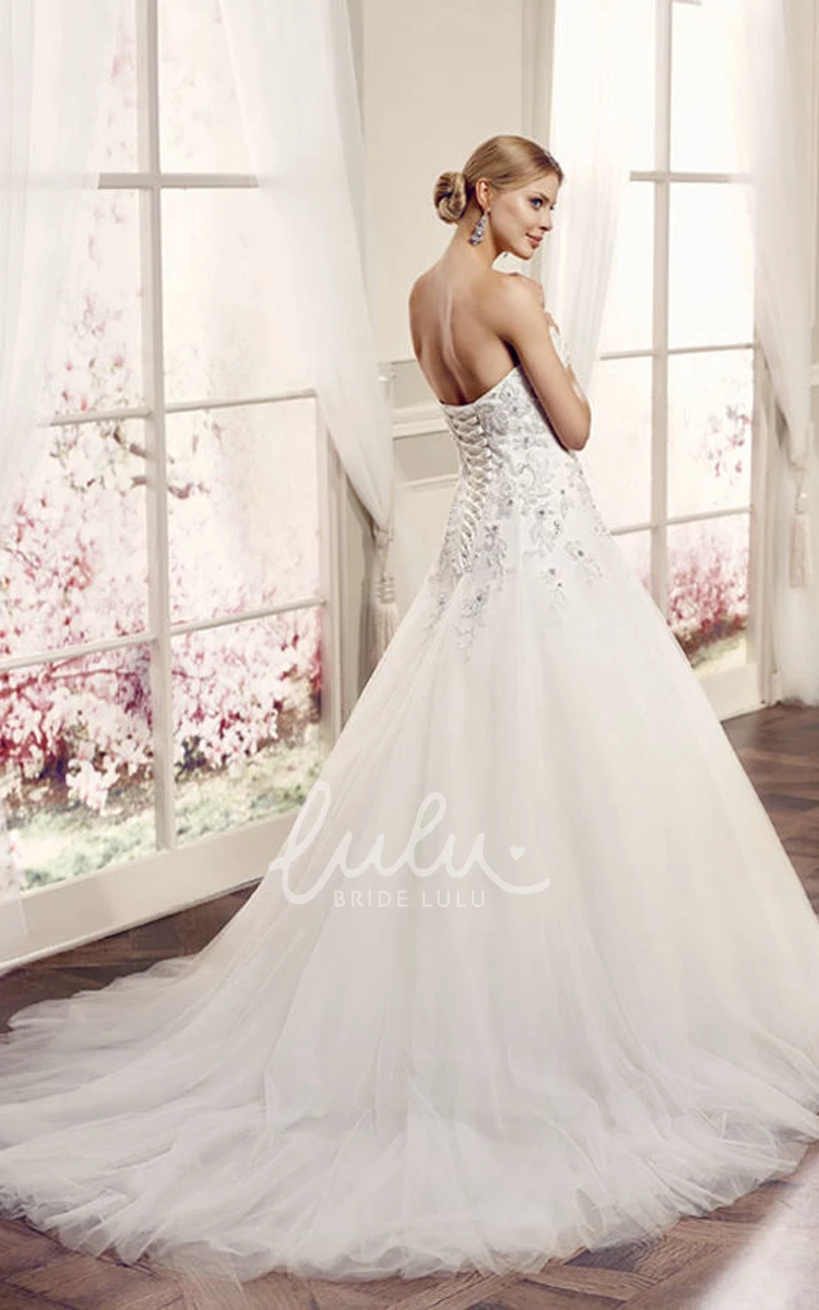 Beaded Sweetheart Sleeveless Tulle Wedding Dress