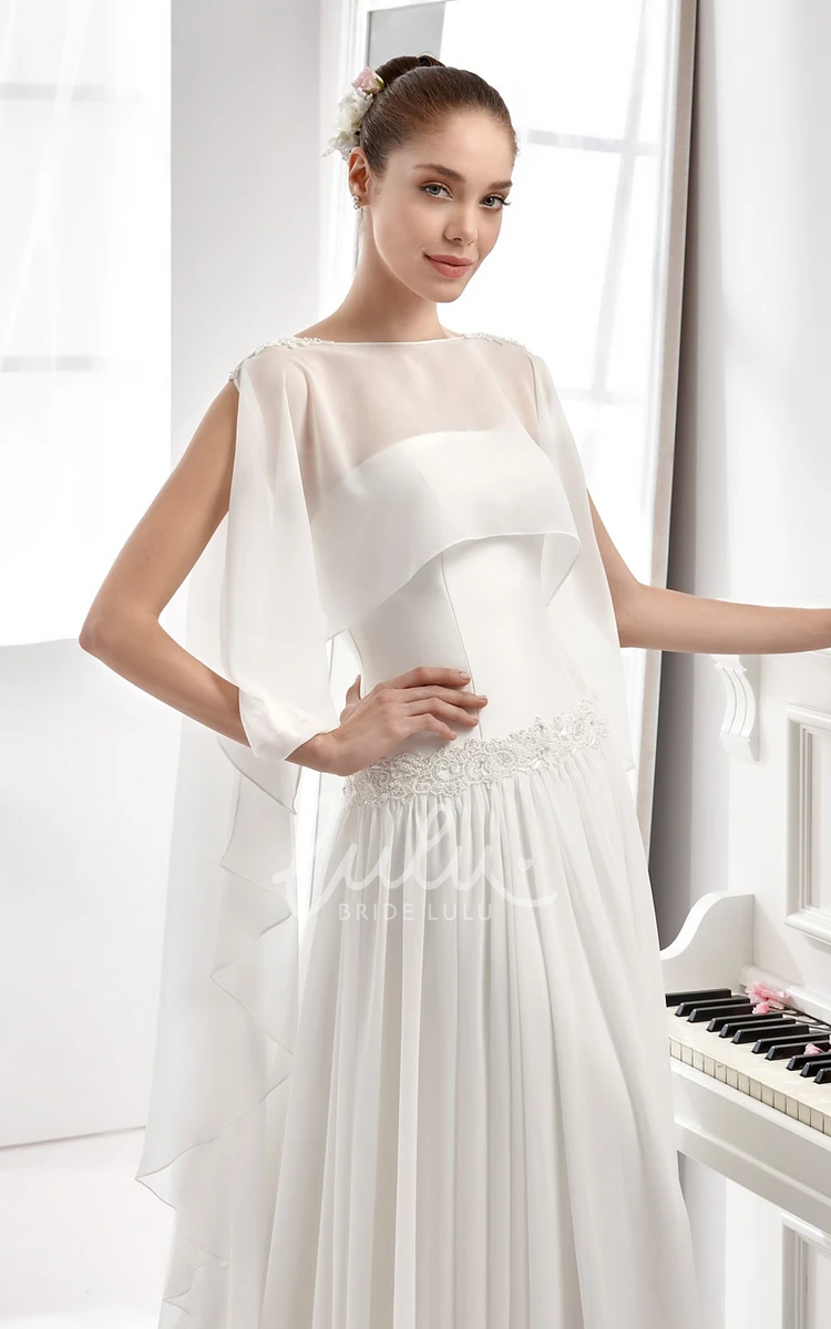 Appliqued Waistline Strapless Wedding Dress with Pleated Draping Skirt Unique Bridal Gown