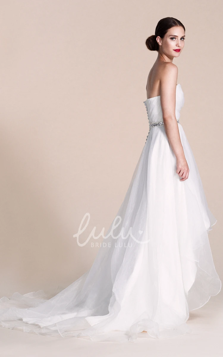 High-Low Wedding Dress with Beading Sweetheart A-Line Beach Country