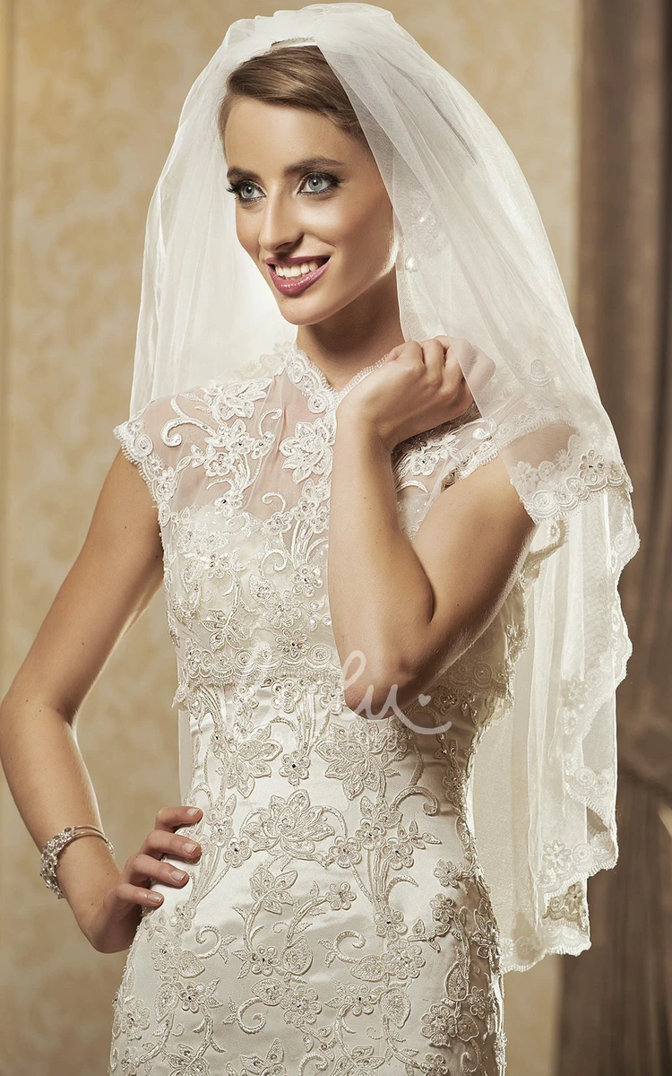 Sheath Sweetheart Sleeveless Tulle&Lace Wedding Dress With Cape Elegant Wedding Dress 2024