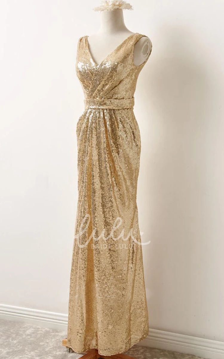 Sleeveless Sequins Dress with Draping Modern Formal Dress
