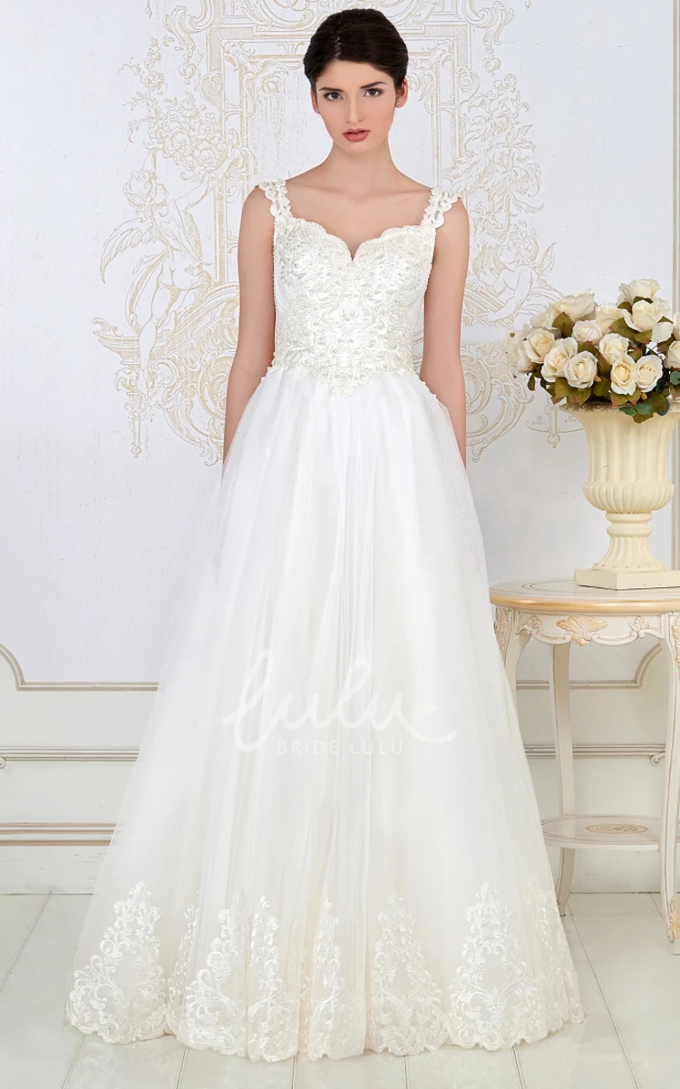 Appliqued Tulle A-Line Wedding Dress with Sleeveless Bodice and Bolero Modern Bridal Gown