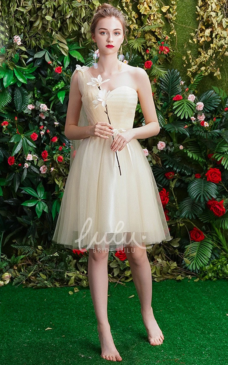 Modest Adorable Short A-Line V-Neck Tulle Homecoming Dress with Ruching Cute Sleeveless Party Prom Dress