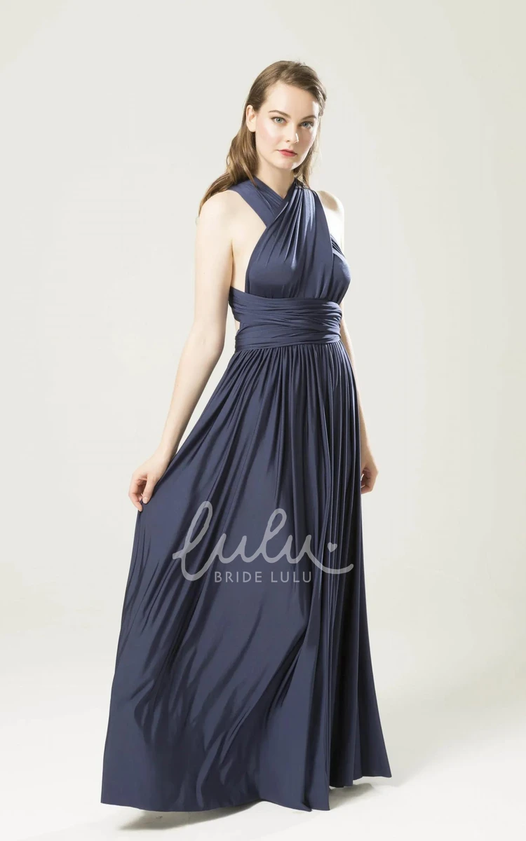 Halter Neck Convertible Jersey Bridesmaid Dress Modern & Elegant