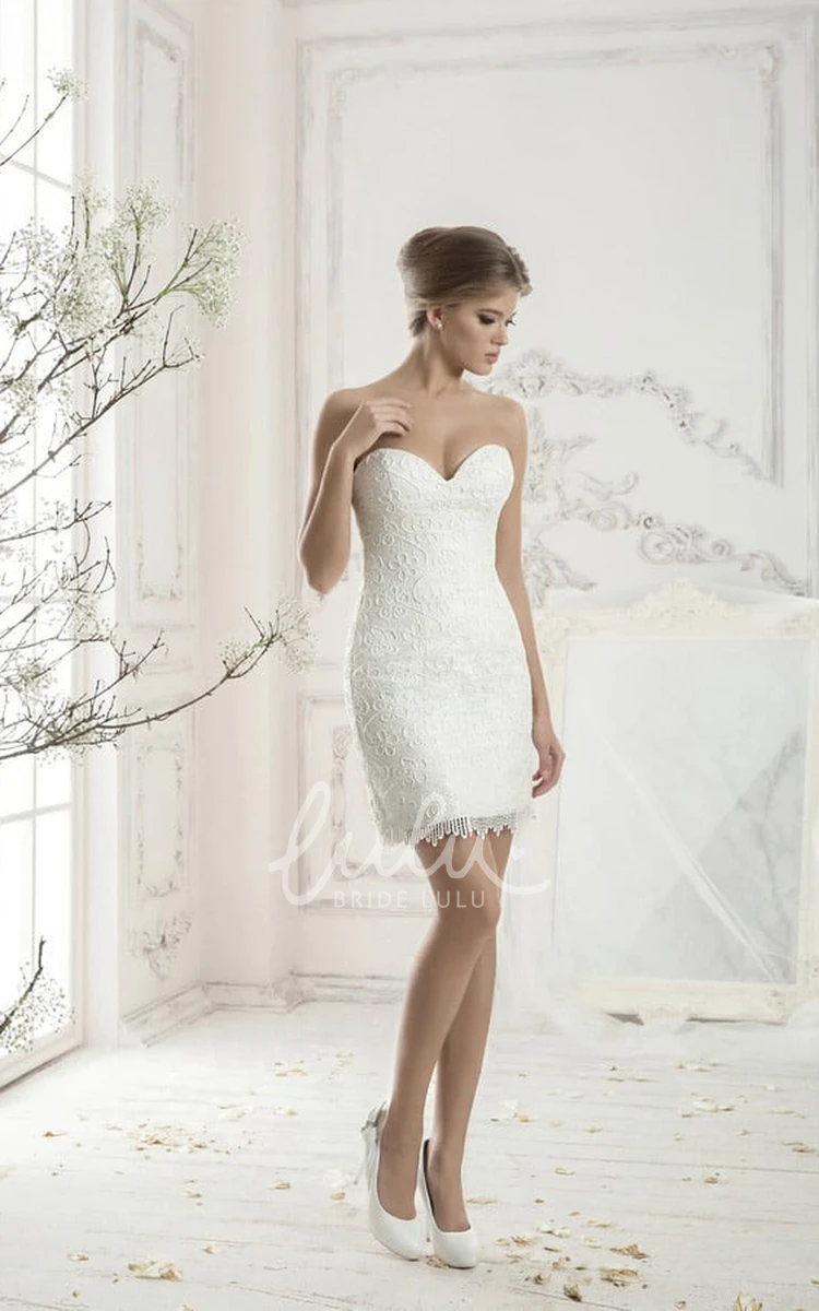 Strapless Lace Sheath Bridesmaid Dress with Sweetheart Neckline