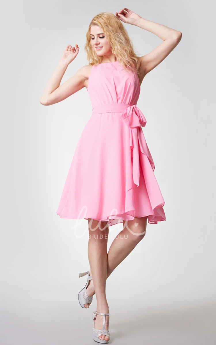 Tiered Chiffon Dress with Keyhole and Sleeveless Design for Any Occasion